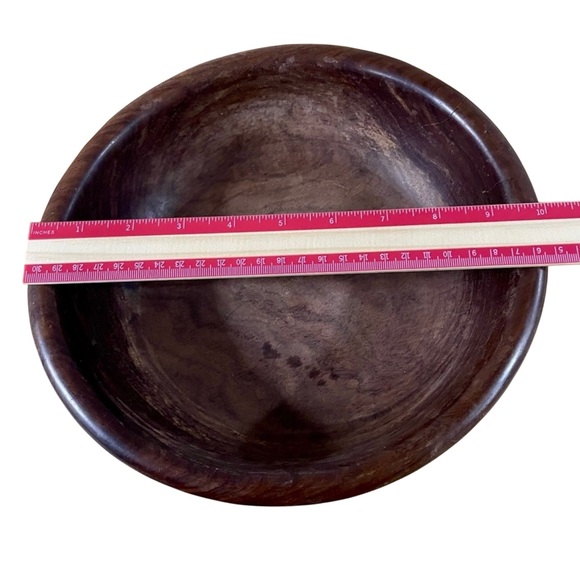 African Hand Carved Wooden Bowl Safari  Animals Decorative Dhallow Dish 10” - Picture 6 of 8